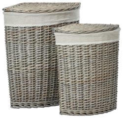 Premier Housewares Set of 2 Mesa Willow Laundry Baskets.